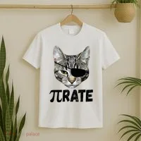 Pi Day Funny Cat Pirate T-Shirt thumb 2