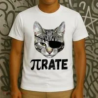 Pi Day Funny Cat Pirate T-Shirt thumb 3