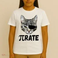 Pi Day Funny Cat Pirate T-Shirt thumb 4
