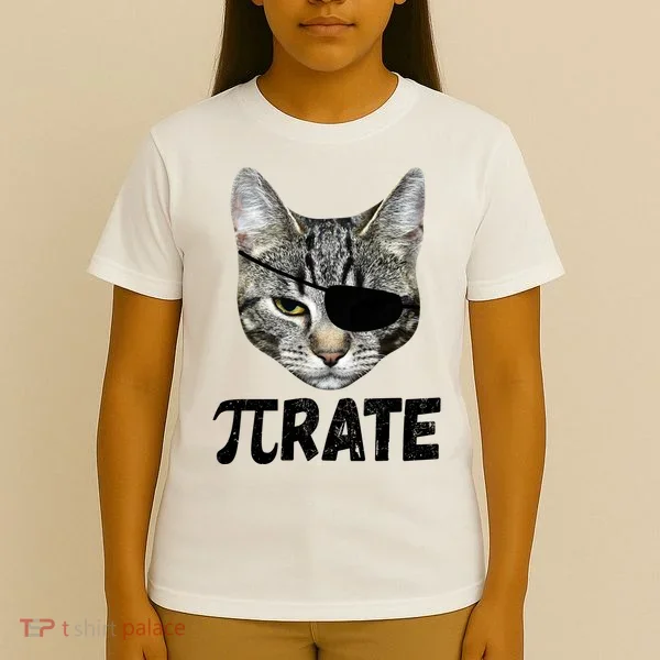 Pi Day Funny Cat Pirate T-Shirt