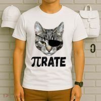 Pi Day Funny Cat Pirate T-Shirt thumb 6
