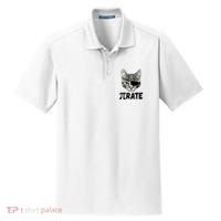 Pi Day Funny Cat Pirate Dry Zone Grid Polo thumb 0