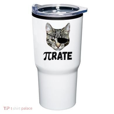 Pi Day Funny Cat Pirate Tumbler