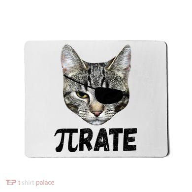Pi Day Funny Cat Pirate Mousepad