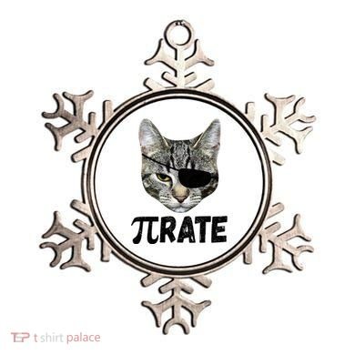 Pi Day Funny Cat Pirate Ornament