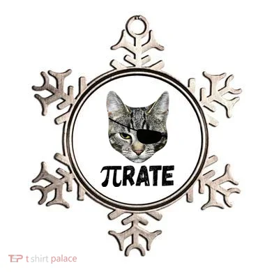Pi Day Funny Cat Pirate Ornament