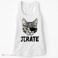 Pi Day Funny Cat Pirate Women's Tank Top thumb 0