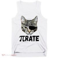 Pi Day Funny Cat Pirate Tank Top thumb 0