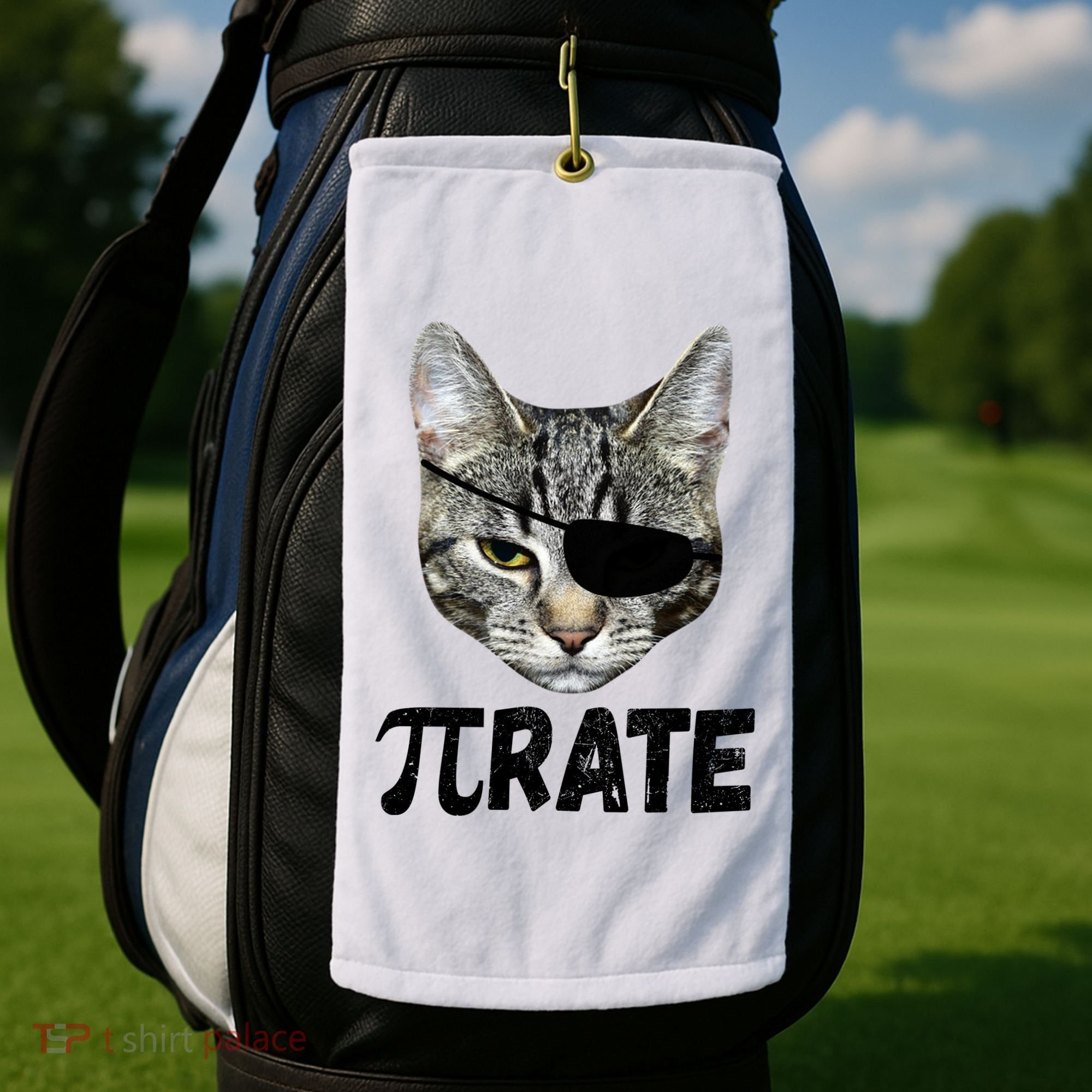 Pi Day Funny Cat Pirate Golf Towel