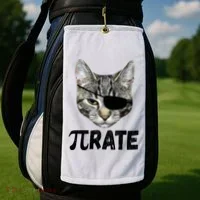 Pi Day Funny Cat Pirate Golf Towel thumb 2
