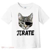 Pi Day Funny Cat Pirate Toddler T-Shirt thumb 0