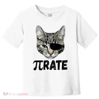 Pi Day Funny Cat Pirate Toddler T-Shirt thumb 0