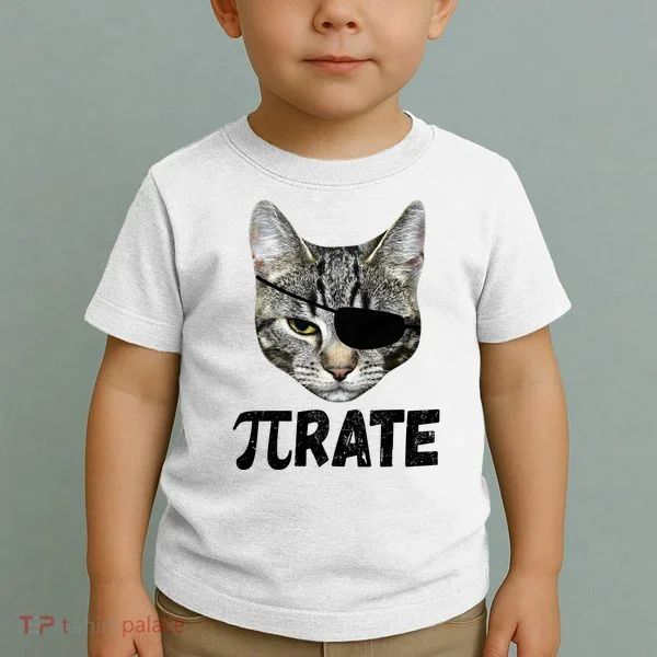 Pi Day Funny Cat Pirate Toddler T-Shirt