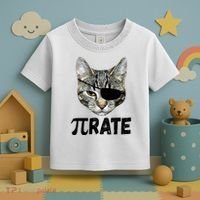 Pi Day Funny Cat Pirate Toddler T-Shirt thumb 3