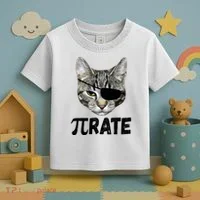 Pi Day Funny Cat Pirate Toddler T-Shirt thumb 3
