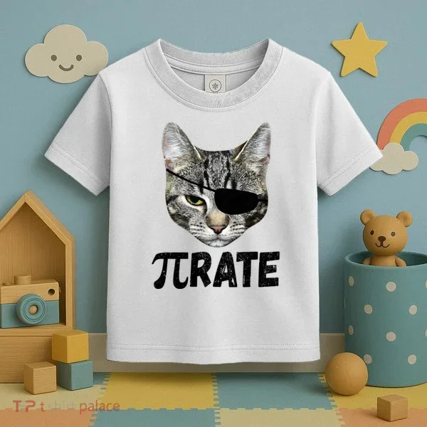 Pi Day Funny Cat Pirate Toddler T-Shirt