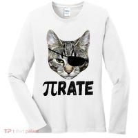 Pi Day Funny Cat Pirate Women's Long Sleeve Shirt thumb 0