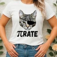 Pi Day Funny Cat Pirate Women's T-Shirt thumb 2