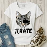 Pi Day Funny Cat Pirate Women's T-Shirt thumb 3