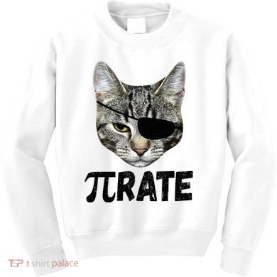 Pi Day Funny Cat Pirate Kids Sweatshirt
