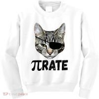 Pi Day Funny Cat Pirate Kids Sweatshirt thumb 0