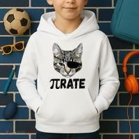 Pi Day Funny Cat Pirate Kids Hoodie thumb 2