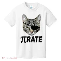 Pi Day Funny Cat Pirate Kids T-Shirt thumb 0