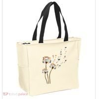 Papillon Dogs Flower Fly Dandelion Dog Mama Dog Lover Tote Bag thumb 2