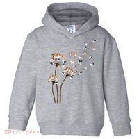 Papillon Dogs Flower Fly Dandelion Dog Mama Dog Lover Toddler Hoodie thumb 0