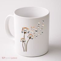 Papillon Dogs Flower Fly Dandelion Dog Mama Dog Lover Coffee Mug thumb 0