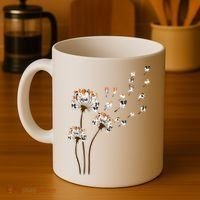 Papillon Dogs Flower Fly Dandelion Dog Mama Dog Lover Coffee Mug thumb 4