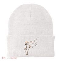 Papillon Dogs Flower Fly Dandelion Dog Mama Dog Lover Beanie thumb 0