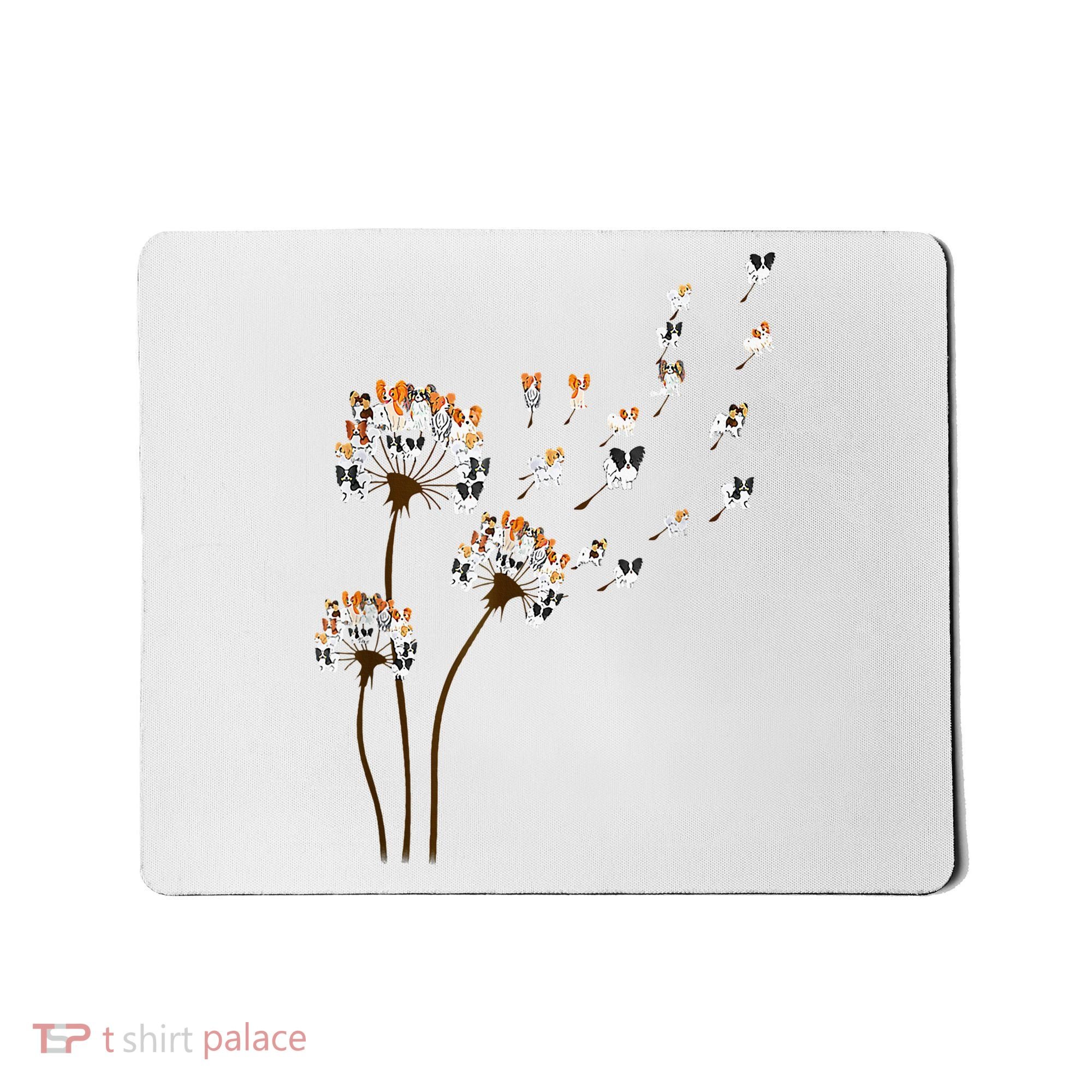 Papillon Dogs Flower Fly Dandelion Dog Mama Dog Lover Mousepad