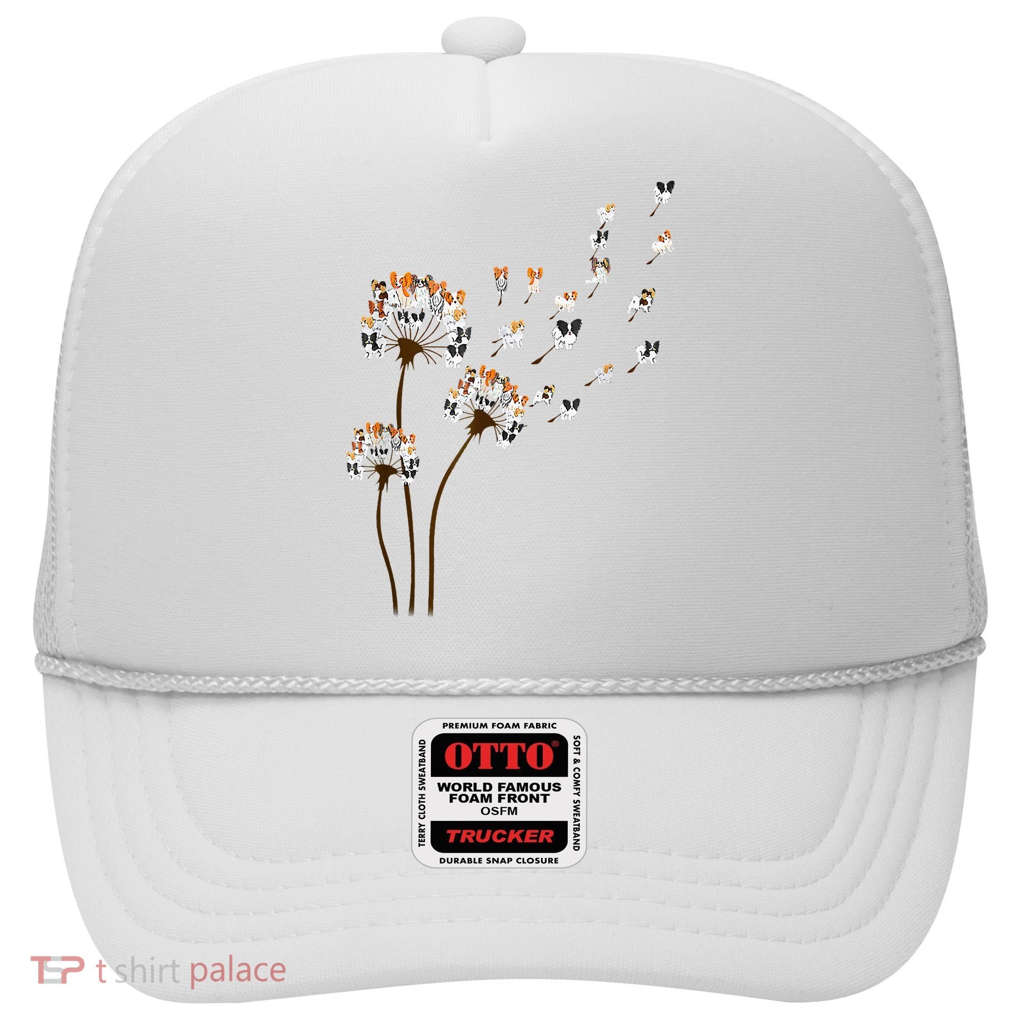 Papillon Dogs Flower Fly Dandelion Dog Mama Dog Lover Hat