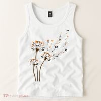 Papillon Dogs Flower Fly Dandelion Dog Mama Dog Lover Tank Top thumb 2