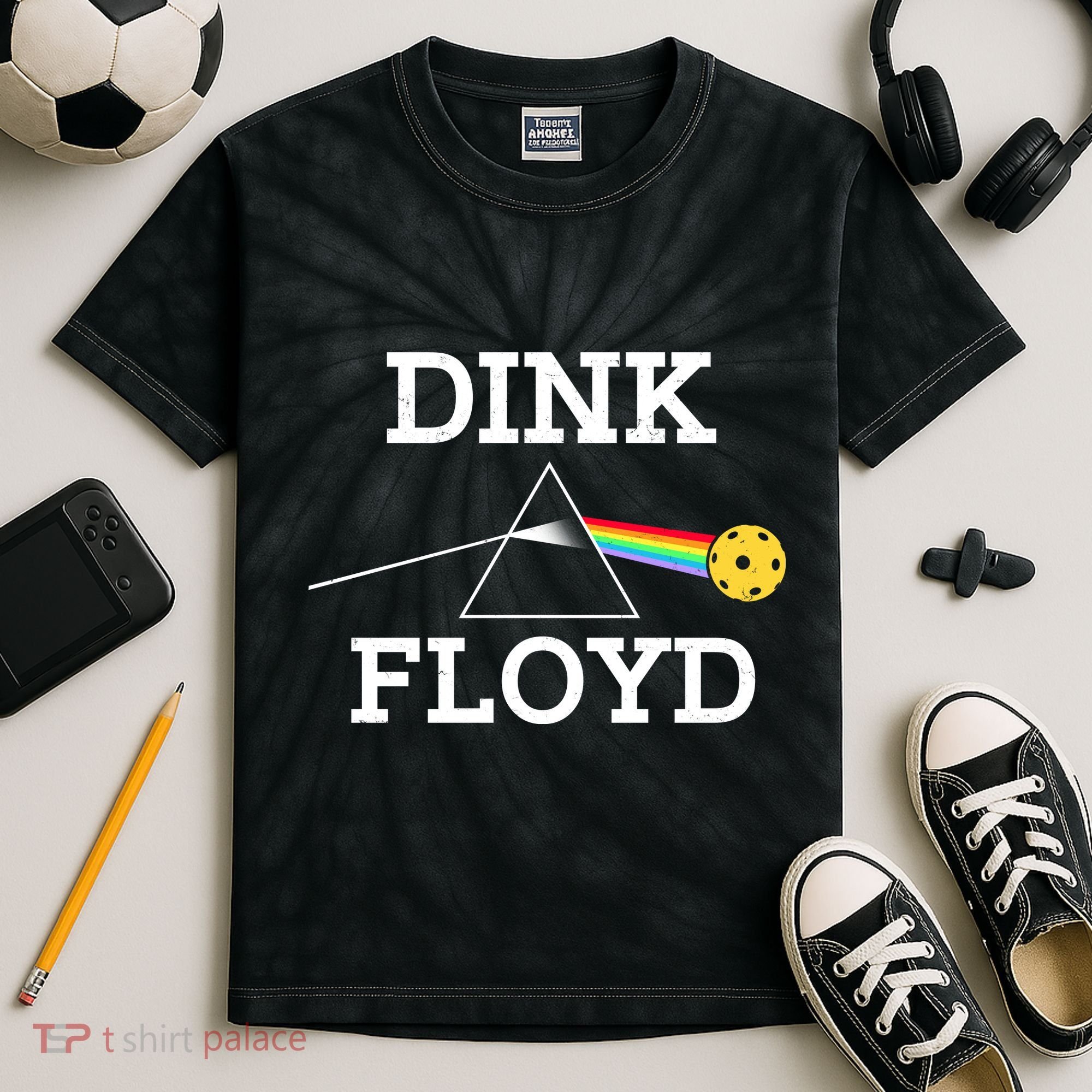 Pickleball Dink Floyd Kids Tie-Dye T-Shirt