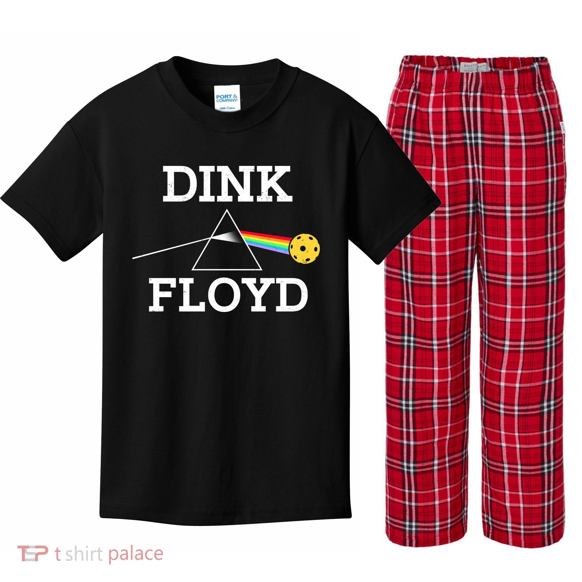 Pickleball Dink Floyd Kids Plaid Pajama Set