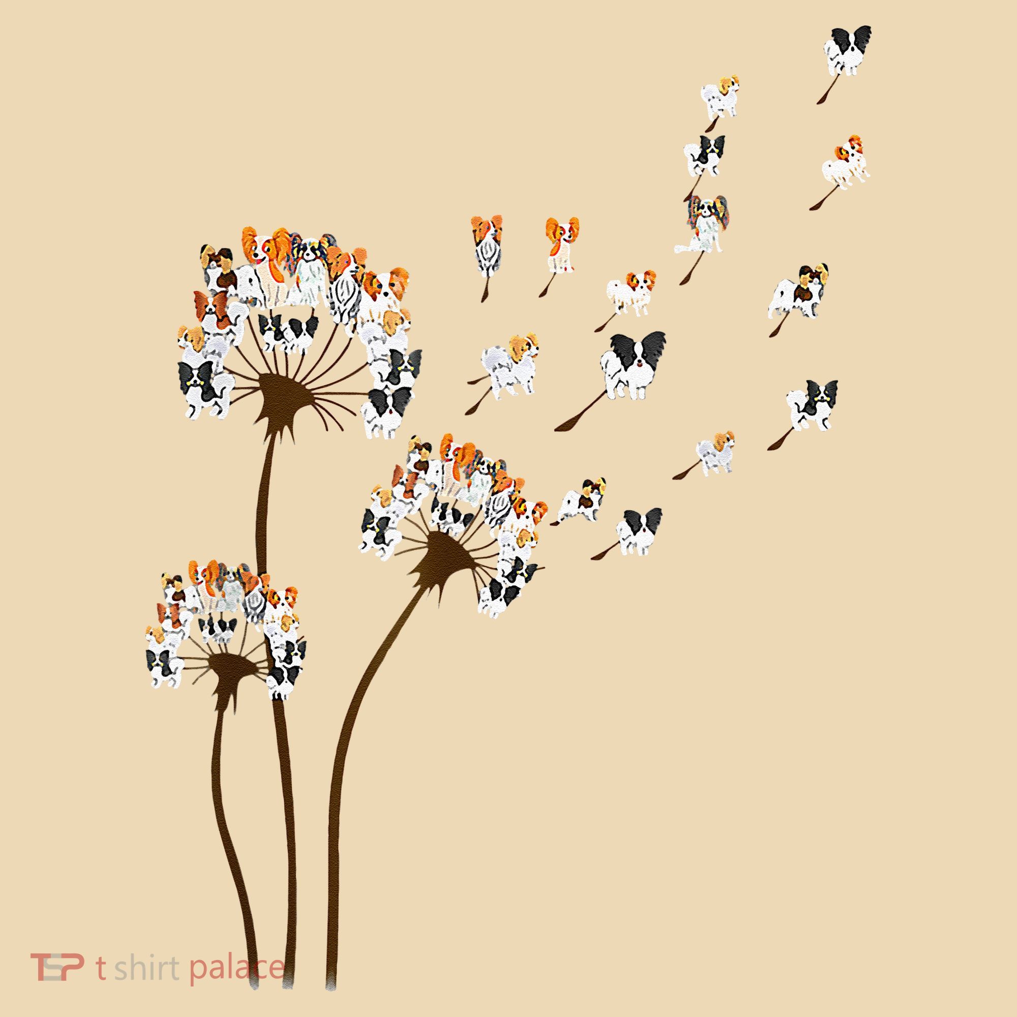 Papillon Dogs Flower Fly Dandelion Dog Mama Dog Lover Tote Bag