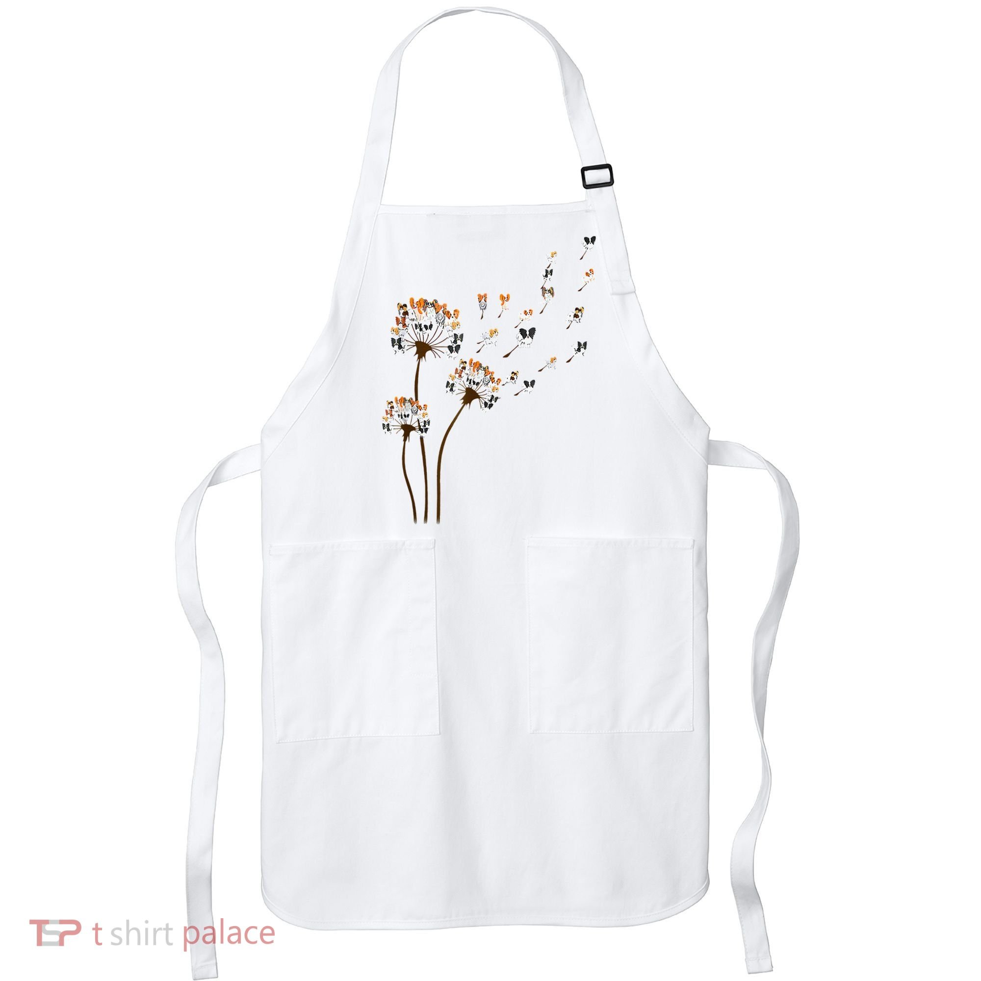Papillon Dogs Flower Fly Dandelion Dog Mama Dog Lover Apron