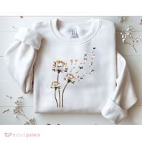 Papillon Dogs Flower Fly Dandelion Dog Mama Dog Lover Sweatshirt thumb 2