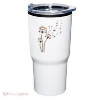 Papillon Dogs Flower Fly Dandelion Dog Mama Dog Lover Tumbler thumb 0