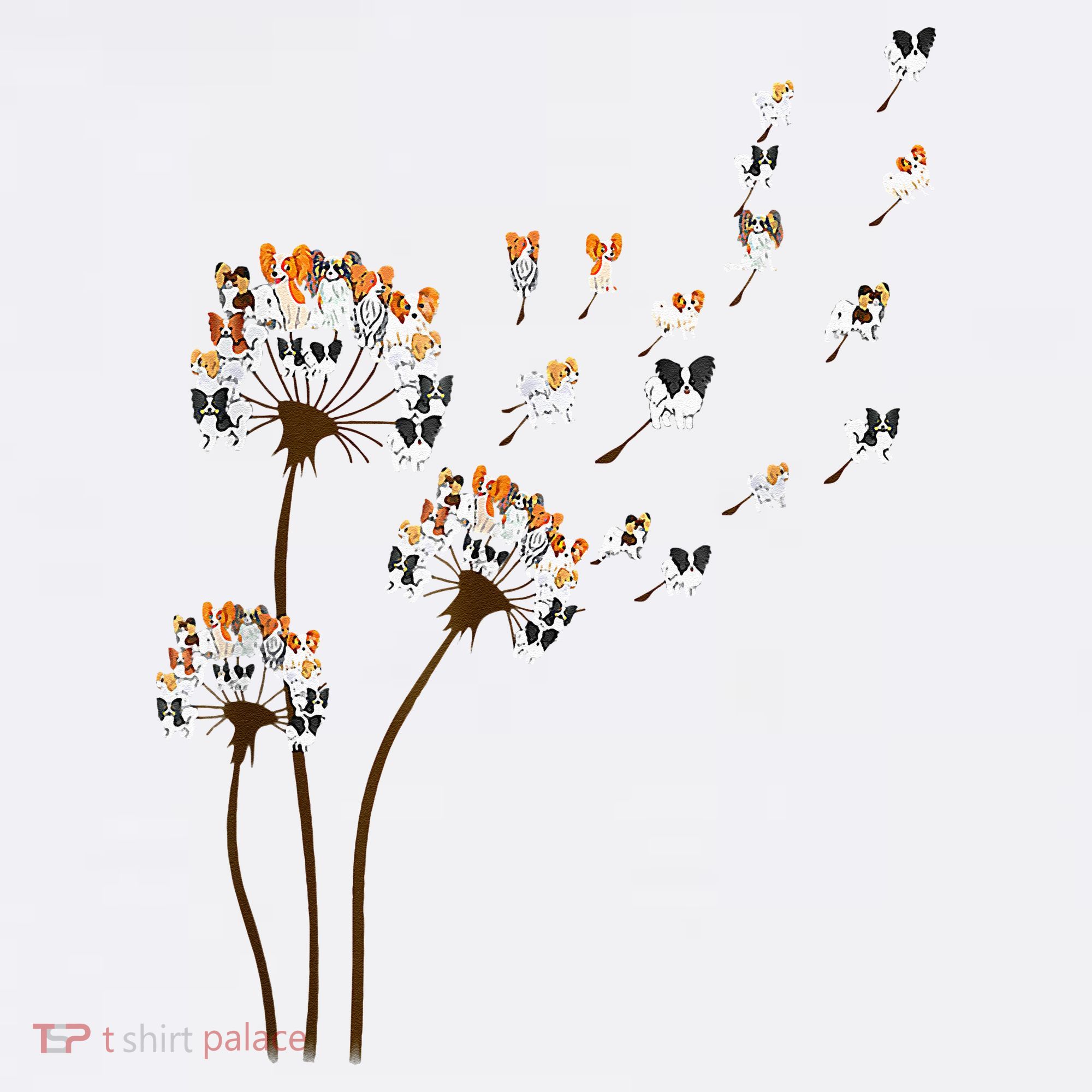 Papillon Dogs Flower Fly Dandelion Dog Mama Dog Lover Women's Tank Top