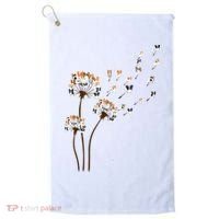Papillon Dogs Flower Fly Dandelion Dog Mama Dog Lover Golf Towel thumb 0