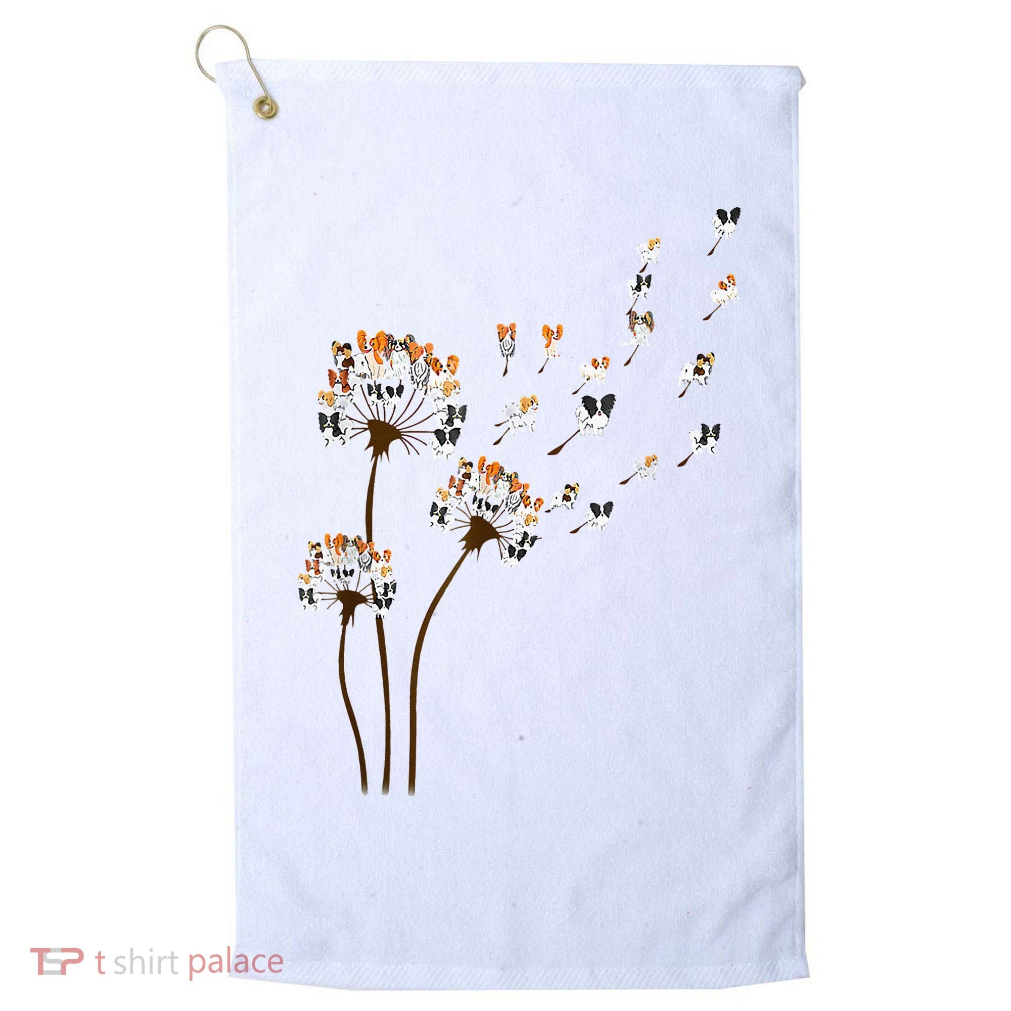Papillon Dogs Flower Fly Dandelion Dog Mama Dog Lover Golf Towel