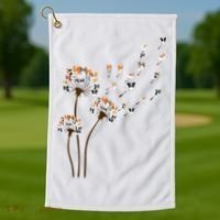 Papillon Dogs Flower Fly Dandelion Dog Mama Dog Lover Golf Towel thumb 1