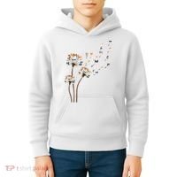 Papillon Dogs Flower Fly Dandelion Dog Mama Dog Lover Kids Hoodie thumb 4