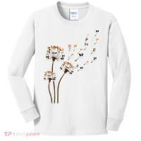 Papillon Dogs Flower Fly Dandelion Dog Mama Dog Lover Kids Long Sleeve Shirt thumb 0