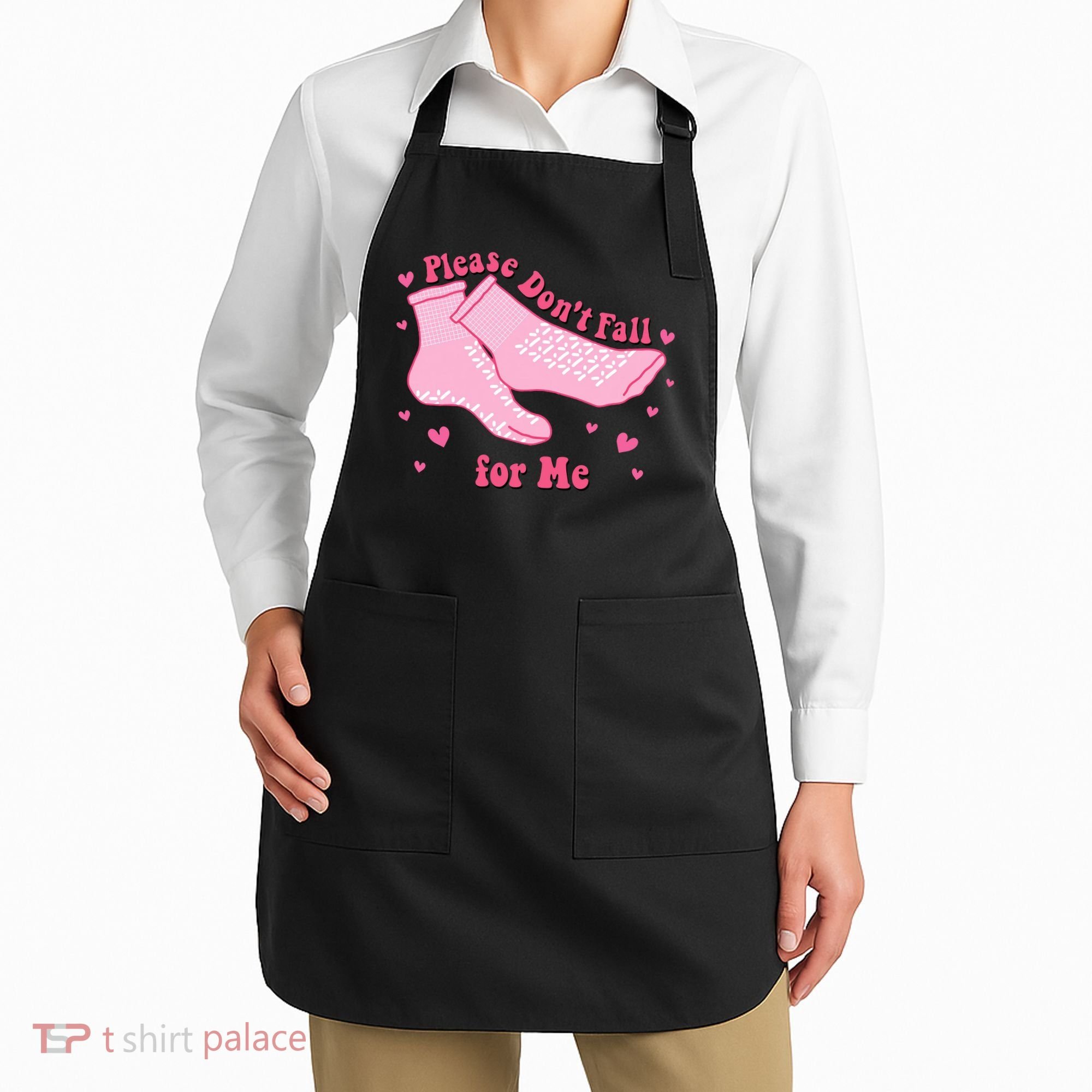 Please Dont Fall For Me Funny Nurse Valentine Apron