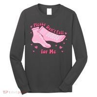 Please Dont Fall For Me Funny Nurse Valentine Long Sleeve Shirt thumb 0