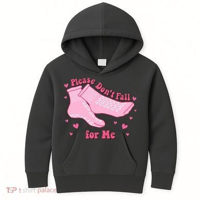 Please Dont Fall For Me Funny Nurse Valentine Kids Hoodie
